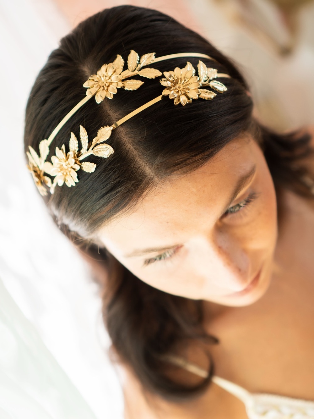 Gold Floral Double Band Headband